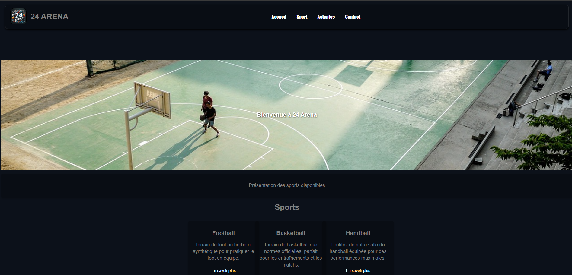 Section sports du site